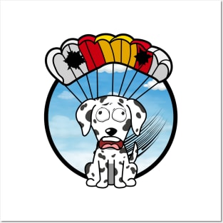 Silly dalmatian dog has a broken parachute Posters and Art